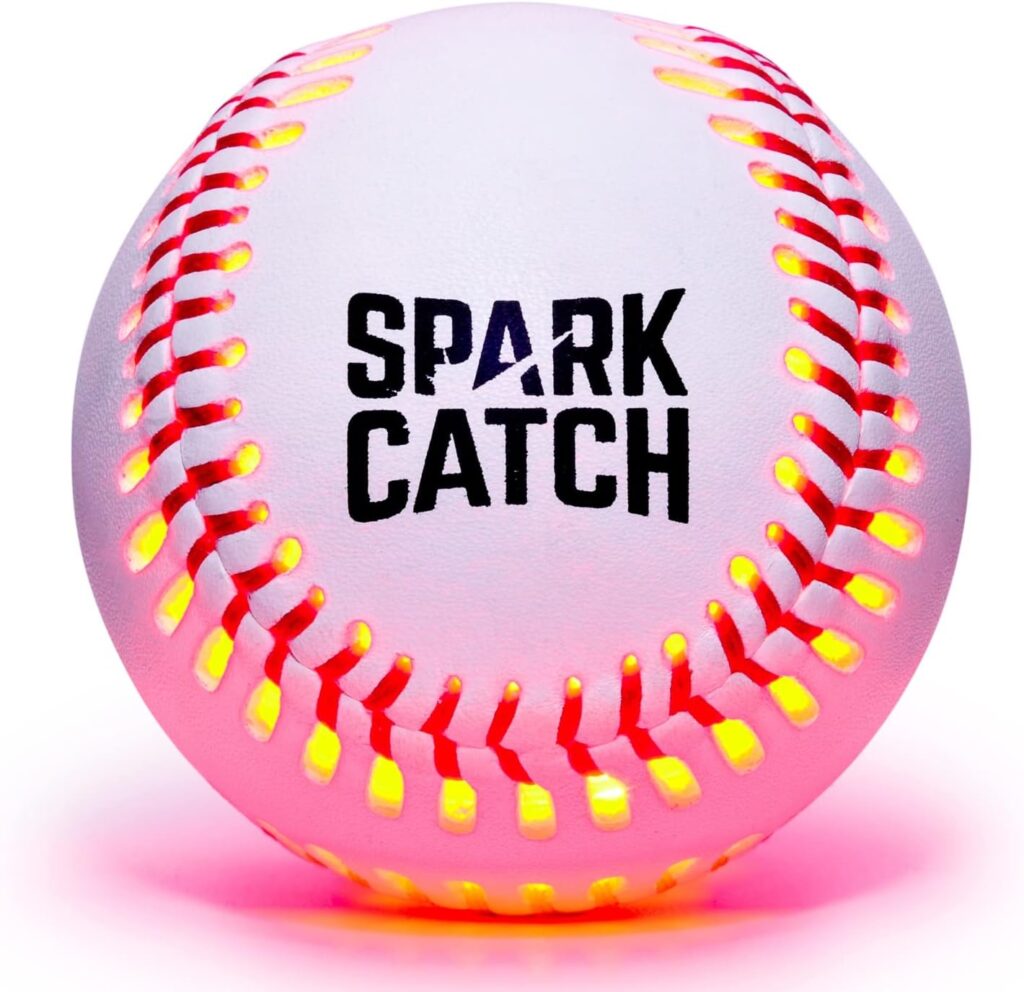 SPARK CATCH Light Up Baseball, Glow in The Dark Baseball, Perfect Baseball Gifts for Boys, Girls, Adults, and Baseball Fans, Official Baseball Size and Weight.