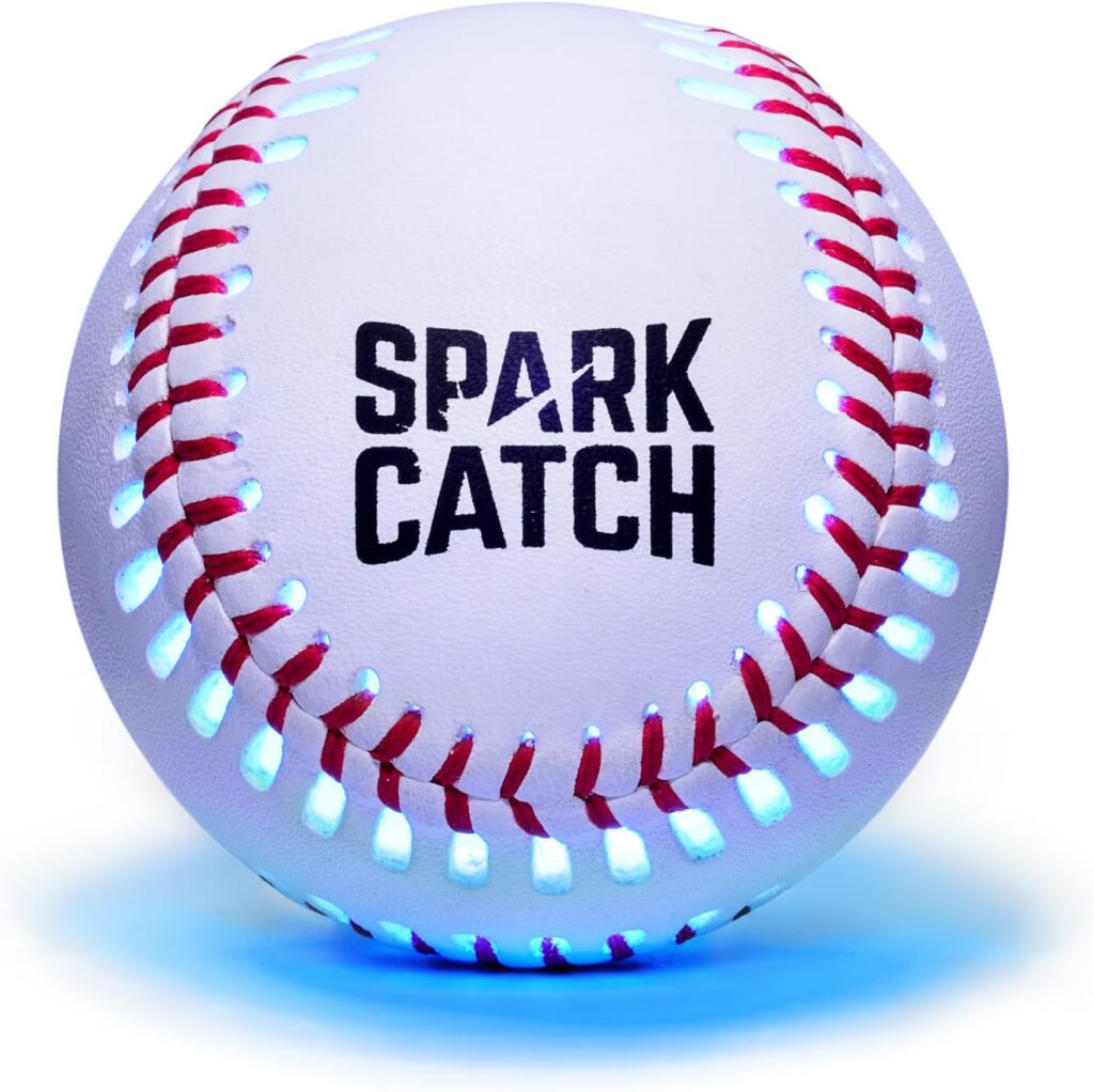 SPARK CATCH Light Up Baseball, Glow in The Dark Baseball, Perfect Baseball Gifts for Boys, Girls, Adults, and Baseball Fans, Official Baseball Size and Weight.