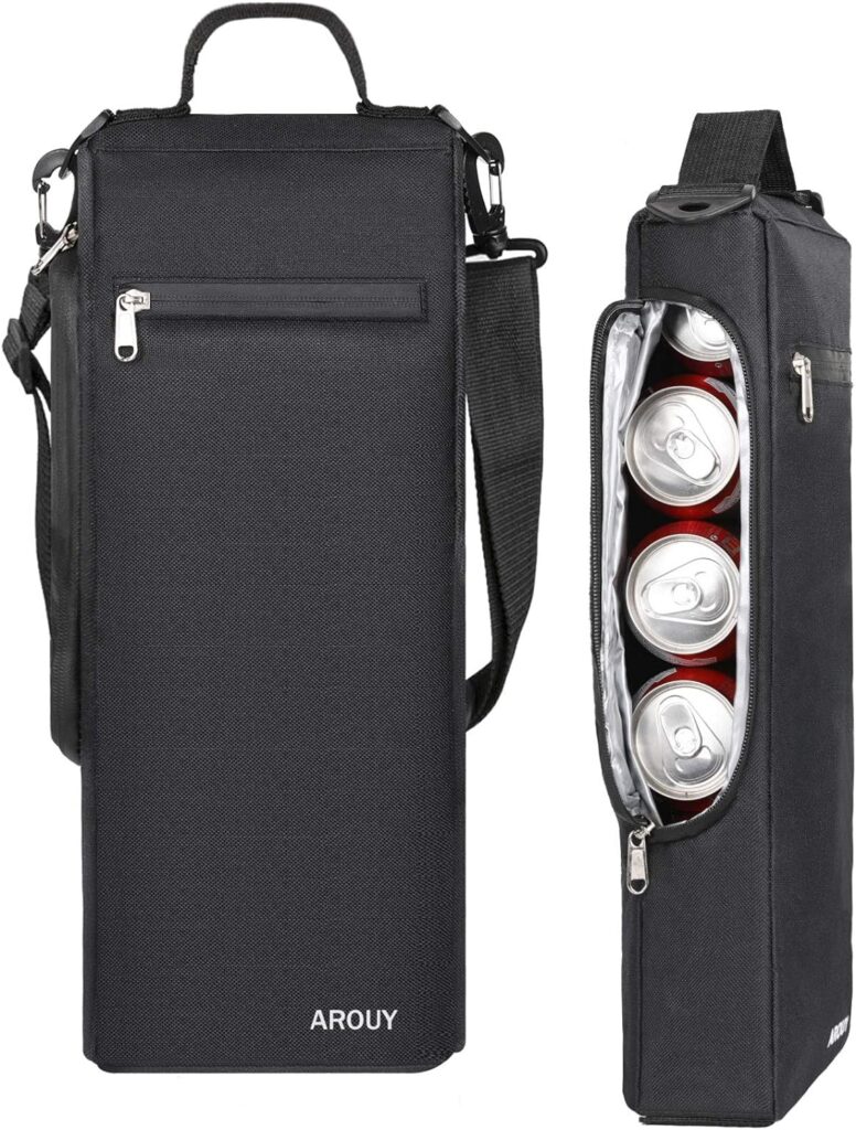 AROUY Golf Cooler Bag - Golf Accessories for Men and Small Soft Cooler Bags Insulated Beer Cooler Holds a 6 Pack of Cans or Two Bottles of Wine, Golf Sports Bags