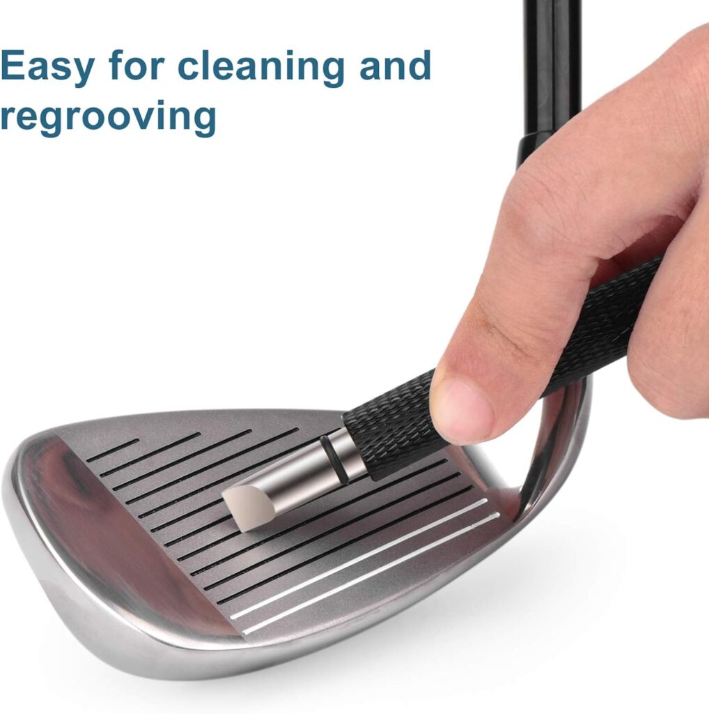 Bulex Golf Club Groove Sharpener, Re-Grooving Tool and Cleaner for Wedges Irons - Generate Optimal Backspin - Suitable for U V-Grooves