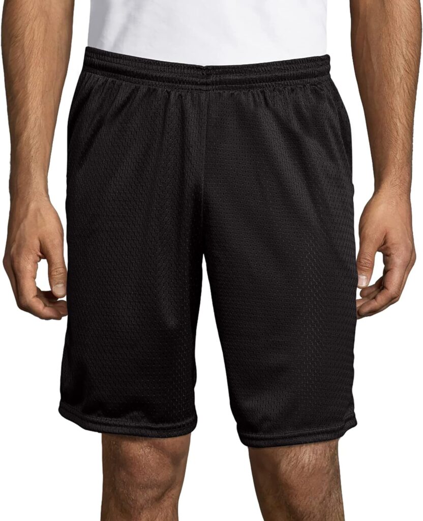 Hanes Sport Mens Mesh Pocket Shorts, Men’s Performance Gear Shorts, Men’s Athletic Shorts, 9 Inseam