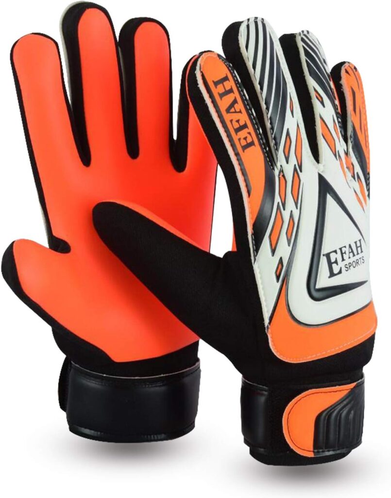 EFAH SPORTS Soccer Goalie Goalkeeper Gloves for Kids Boys Children Football Gloves with Strong Grips Palms