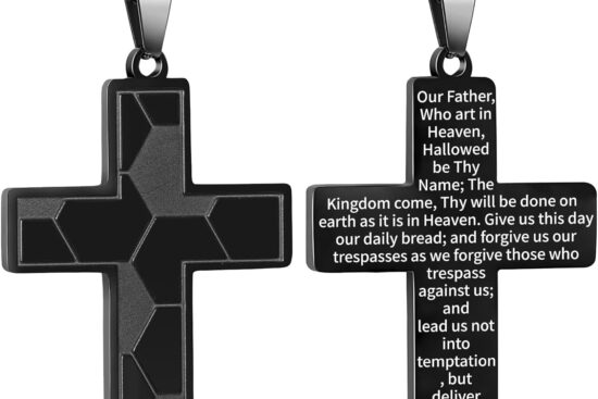 soccer cross necklace for boys men stainless steel bible verse pendant with 202inch chain first communion baptism religi 1