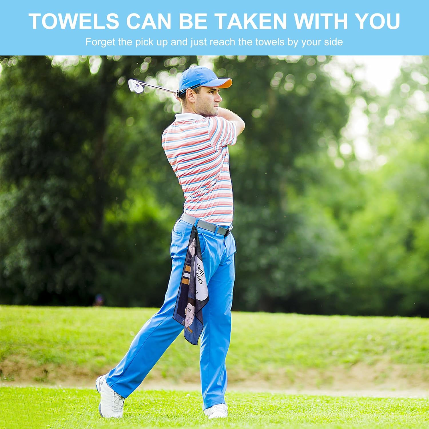 golf towel 3 pcs funny golf club clean set for golf bags with clip funny gifts for golf fans 1