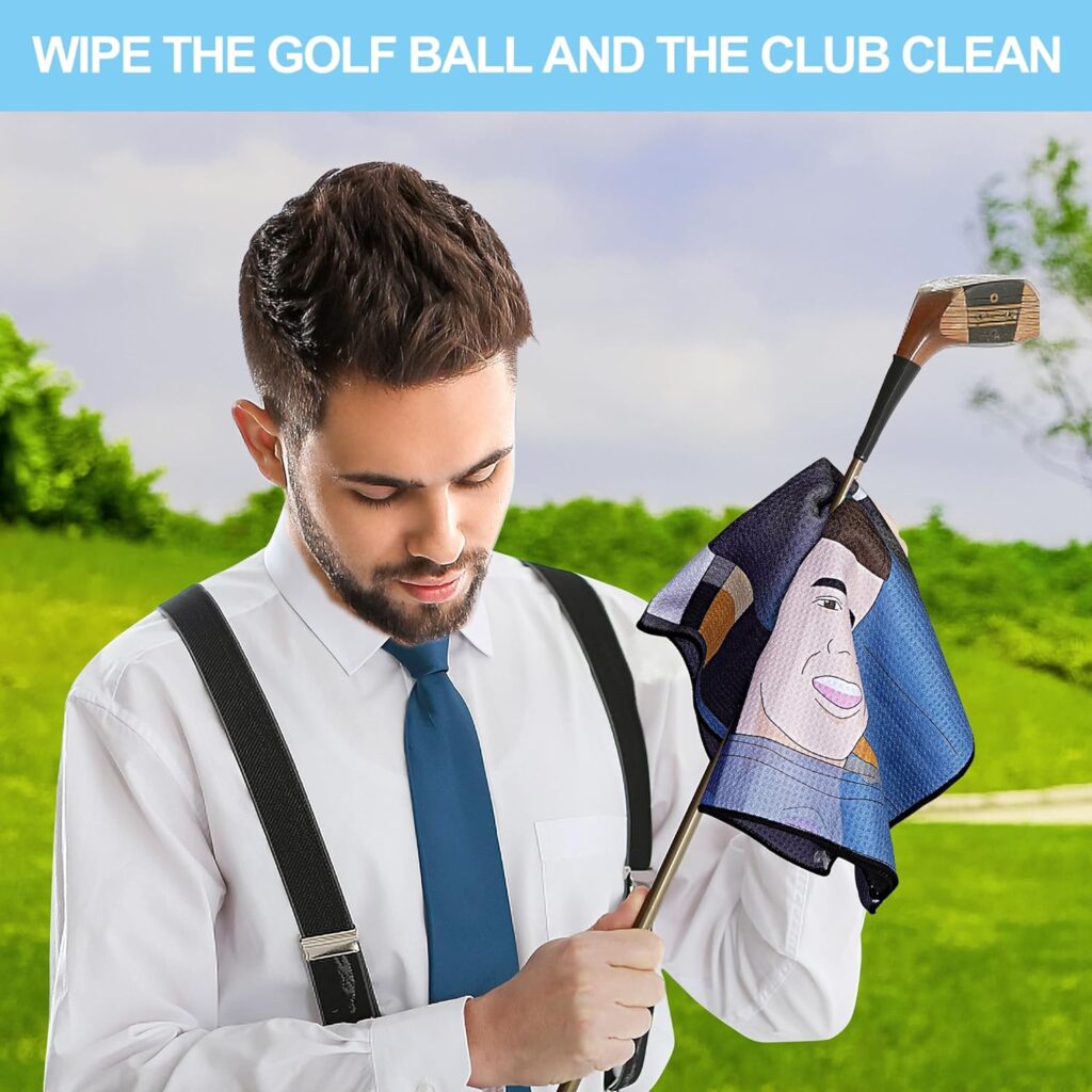 Golf Towel 3 Pcs Funny Golf Club Clean Set for Golf Bags with Clip, Funny Gifts for Golf Fans
