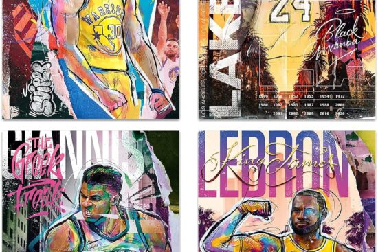 niiorty basketball stars wall art graffiti basketball art prints stephen curry giannis antetokounmpo canvas motivational