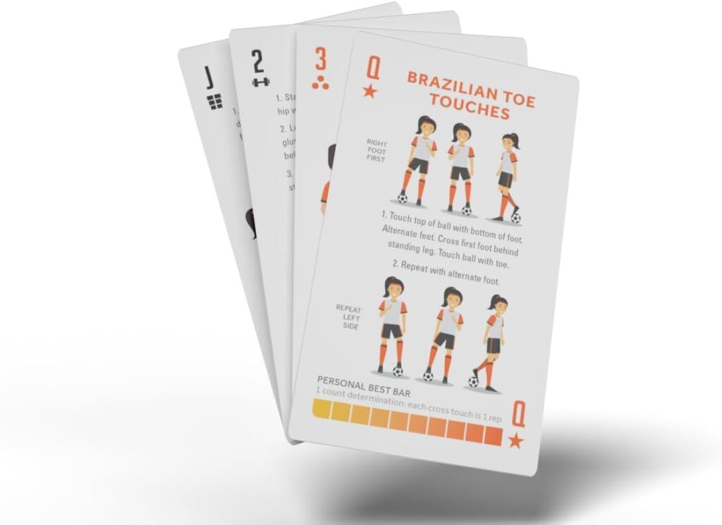 Soccer Training Program | 52 Card Training Deck to Improve Technique, Juggling, Strength and Core…