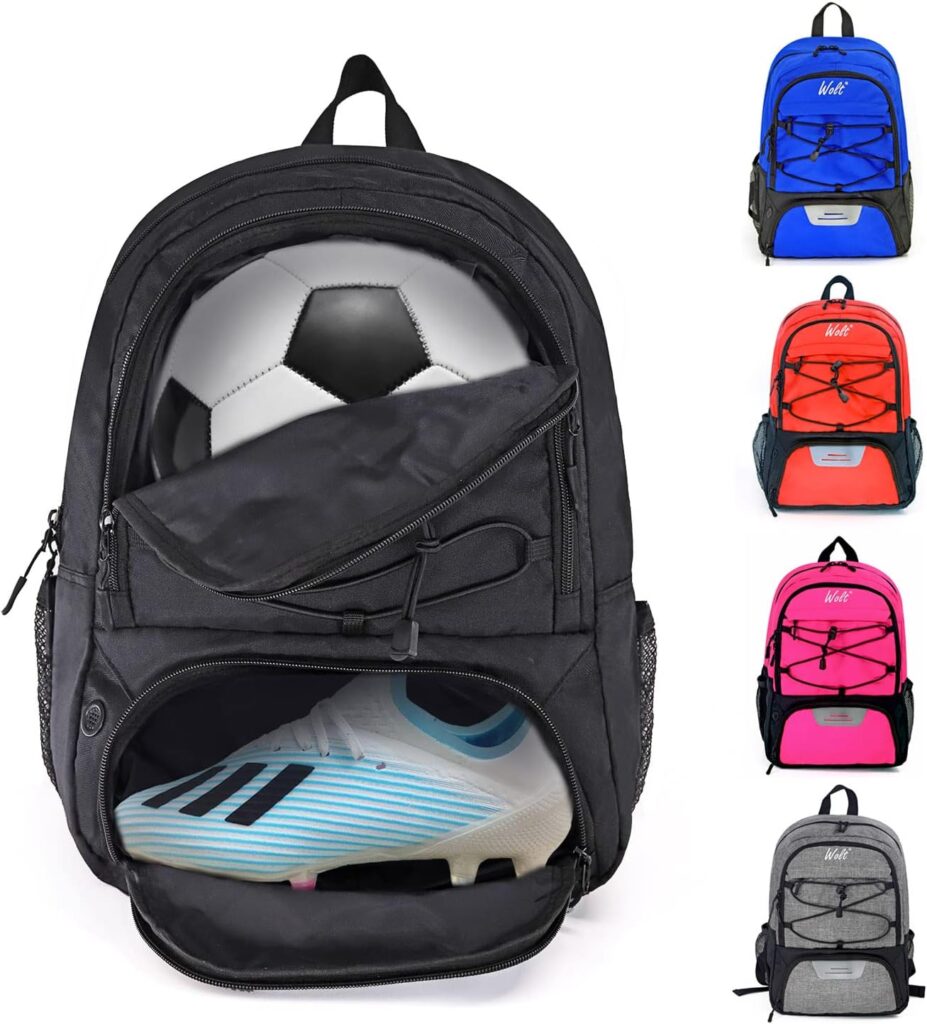 WOLT | Youth Soccer Bag - Soccer Backpack  Bags for Basketball, Volleyball  Football Sports, Includes Separate Cleat Shoe and Ball Compartment, fit to Youth  Adult